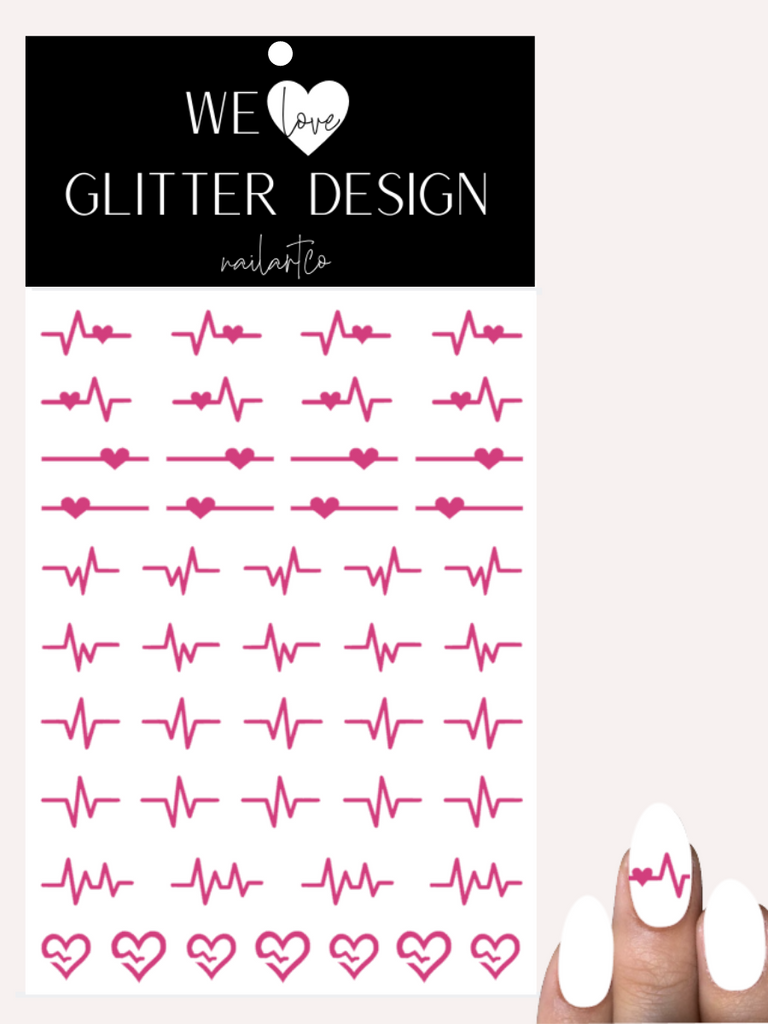 Heart Attack Nail Decal | Pink