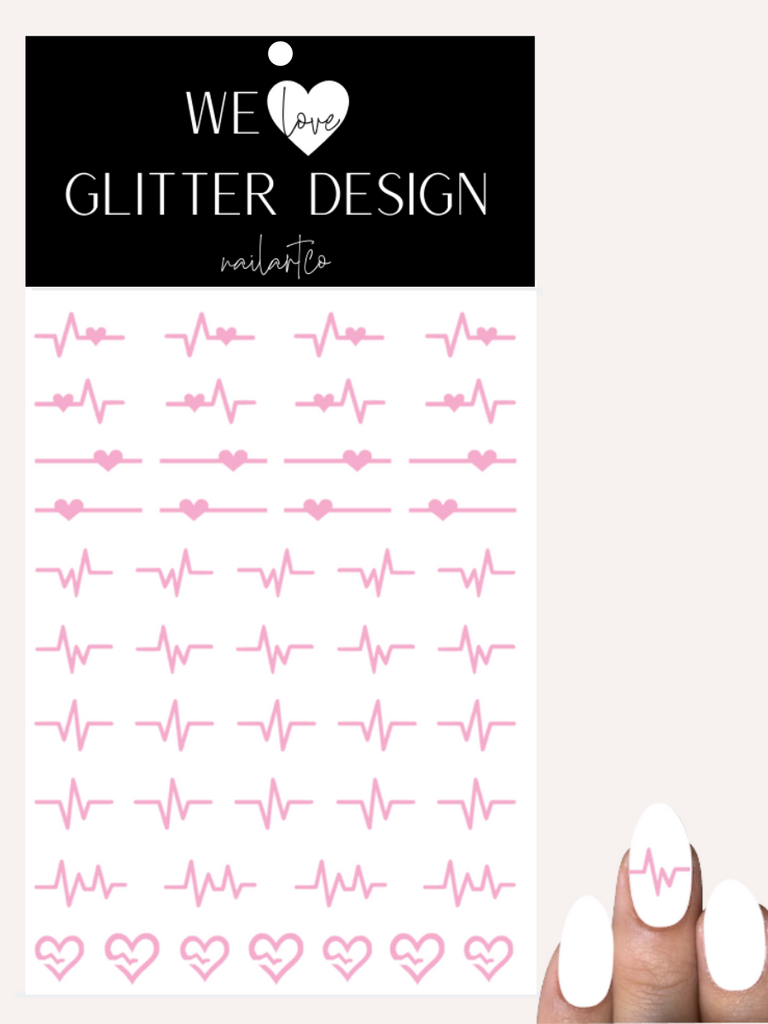 Heart Attack Nail Decal | Soft Pink