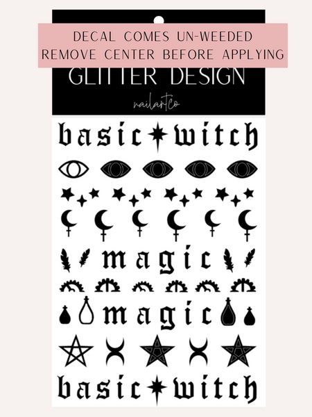 Basic Witch Nail Decal (Un-weeded) | Black