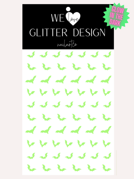 All Bats Nail Decal | Glow In The Dark // Lime