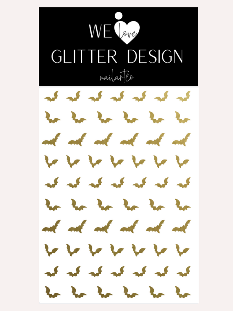 All Bats Nail Decal | Gold Shimmer