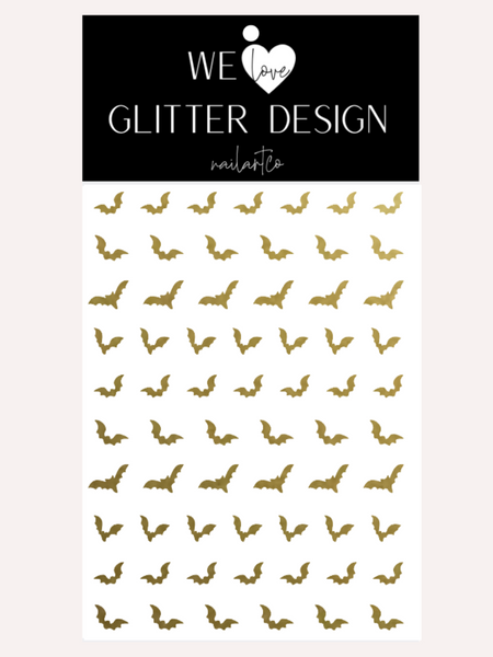 All Bats Nail Decal | Gold Shimmer