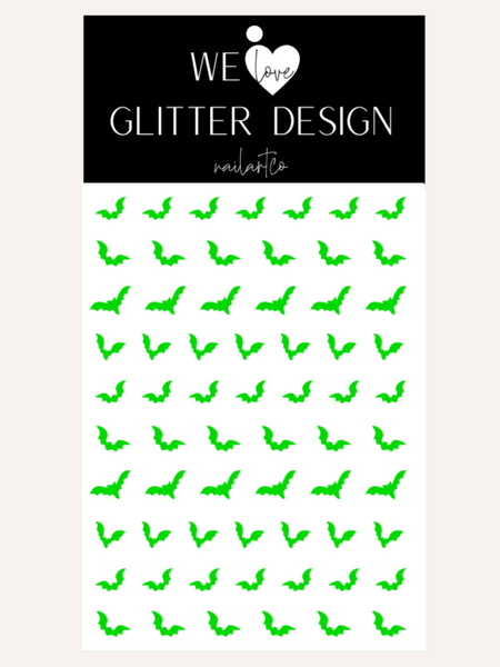 All Bats Nail Decal | Neon Green