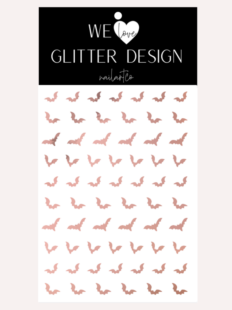 All Bats Nail Decal | Rose Gold Chrome