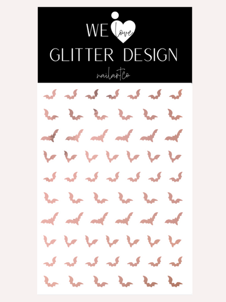 All Bats Nail Decal | Rose Gold Chrome