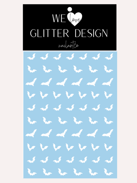 All Bats Nail Decal | White