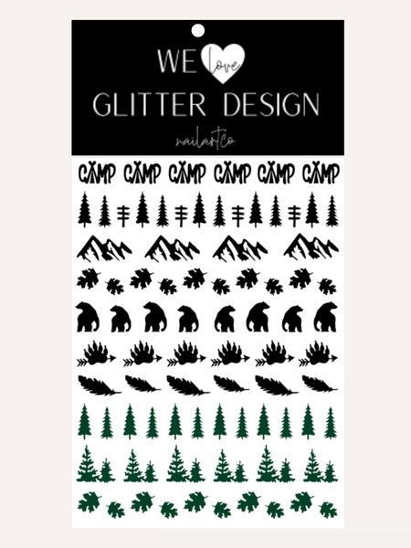 Bear Backcountry Nail Decal (Comes Un-Weeded) | Black - Dark Green