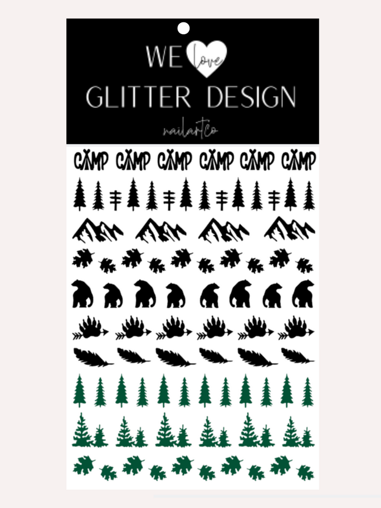 Bear Backcountry Nail Decal (Comes Un-Weeded) | Black - Forest Green