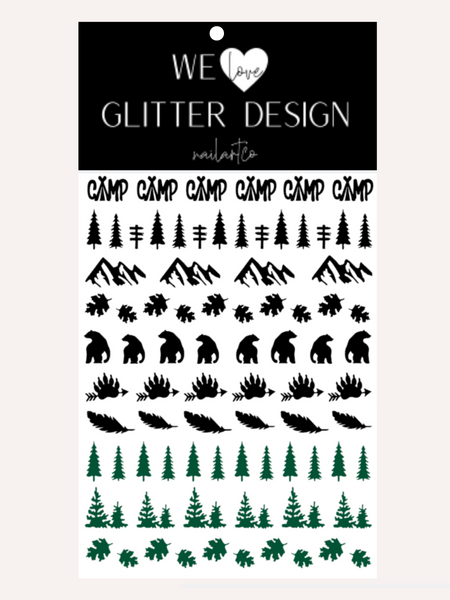 Bear Backcountry Nail Decal (Comes Un-Weeded) | Black - Forest Green