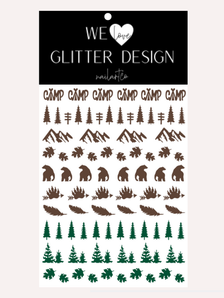 Bear Backcountry Nail Decal (Comes Un-Weeded) | Brown - Forest Green