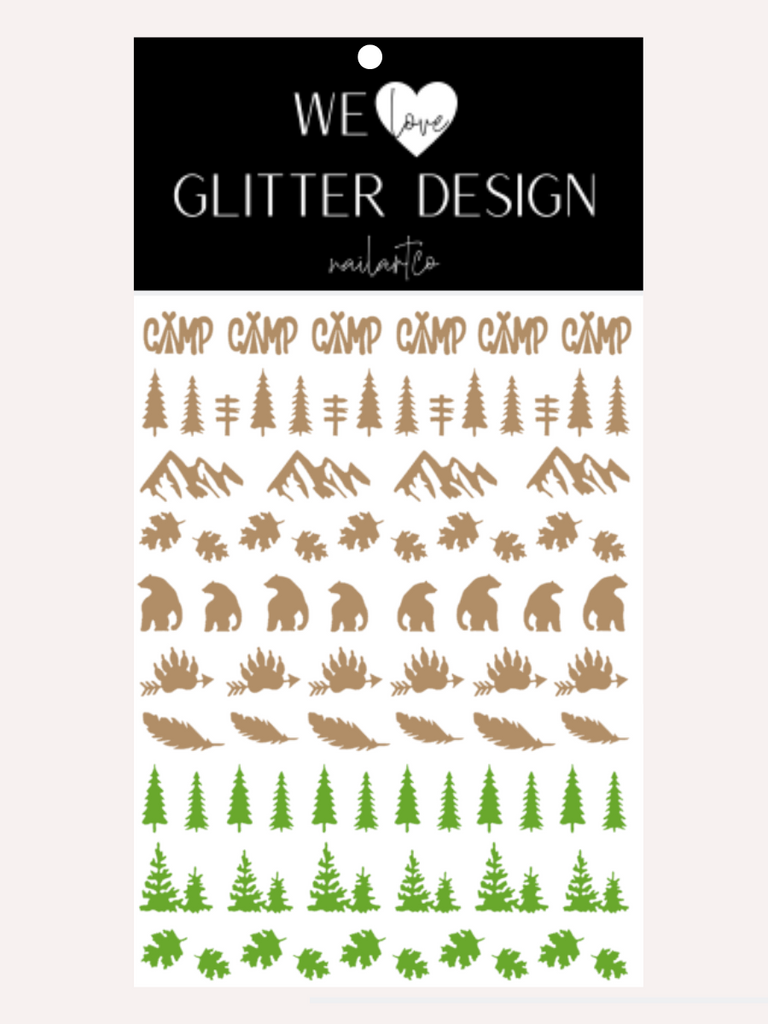 Bear Backcountry Nail Decal (Comes Un-Weeded) | Light Brown - Bright Green