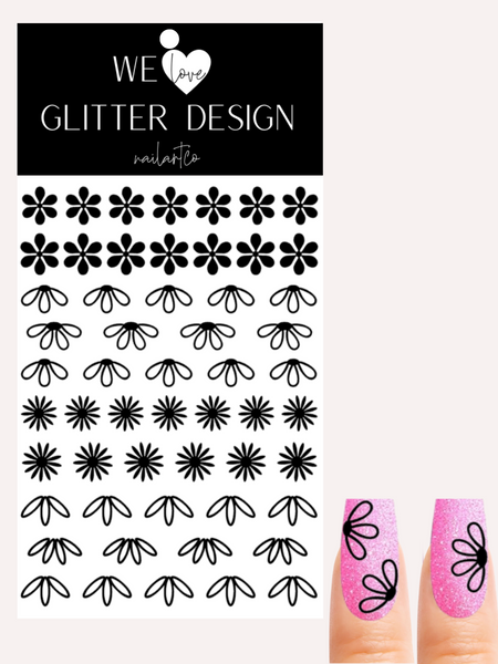 Beauty In Bloom Nail Decal (Comes Un-Weeded) | Black