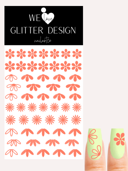 Beauty In Bloom Nail Decal (Comes Un-Weeded) | Salmon