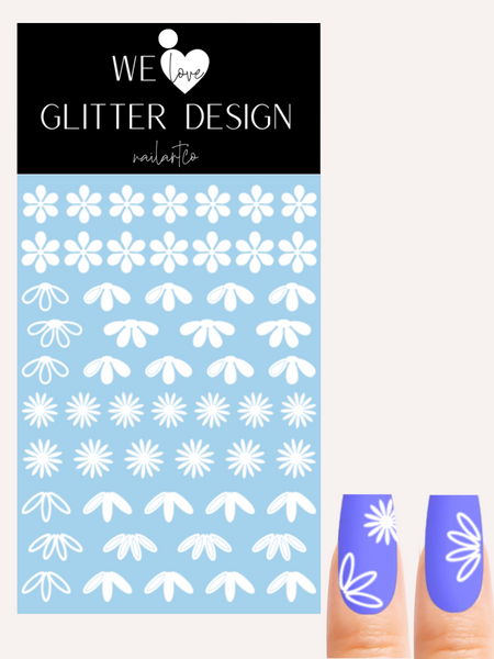 Beauty In Bloom Nail Decal (Comes Un-Weeded) | White