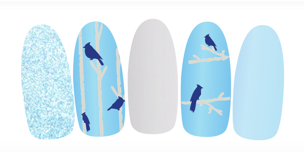 Blue Jay & Tree Nail Decal | Light Grey & Blue