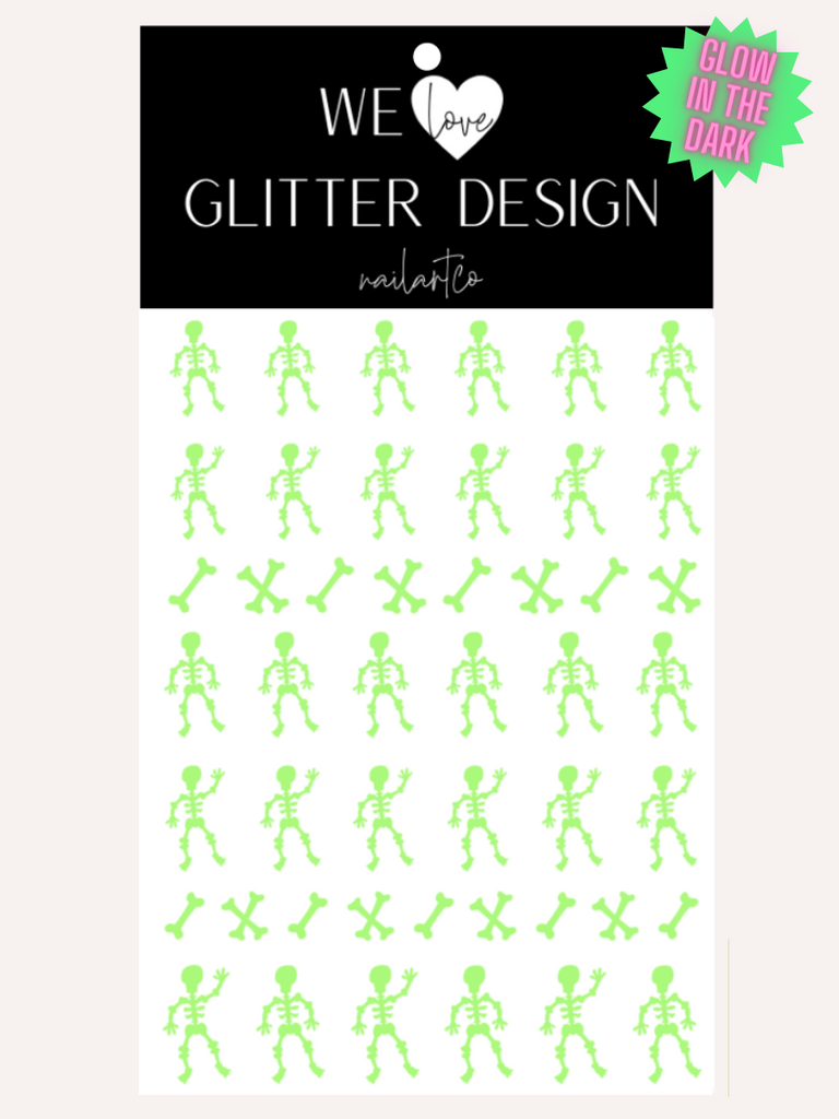 Mr. Bones Nail Decal | Glow In The Dark // Lime