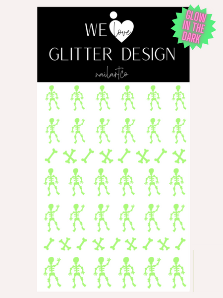 Mr. Bones Nail Decal | Glow In The Dark // Lime