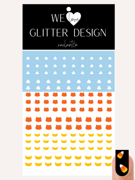 Candy Corn Nail Decal | White, Orange & Yellow