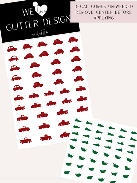 Holiday Cars (Large Pack)| Dark Red & Green