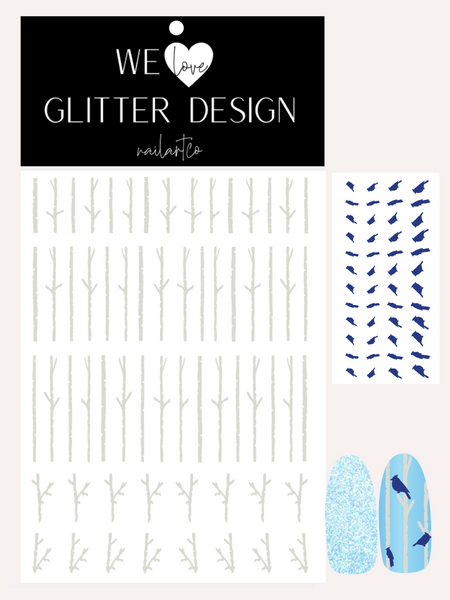 Blue Jay & Tree Nail Decal | Light Grey & Blue