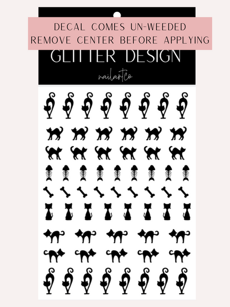 Cat Nail Decal | Black