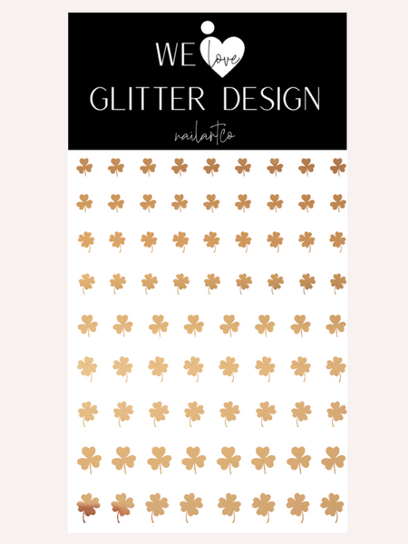 All Clovers Nail Decal | Chrome // Light Gold