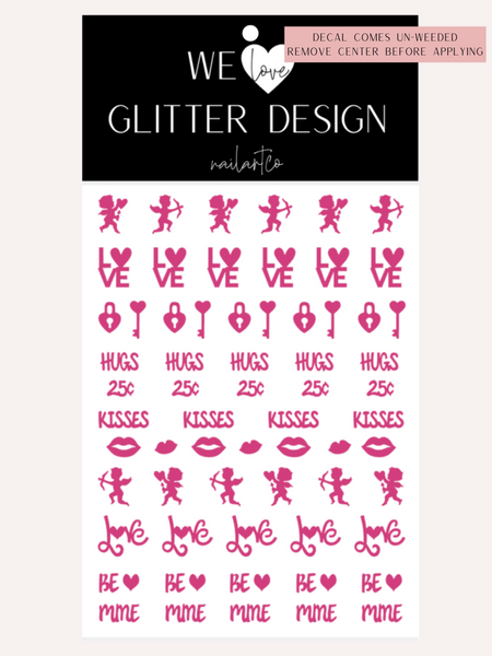 Cupid Valentine Nail Decal | Pink (*Comes Un-Weeded)
