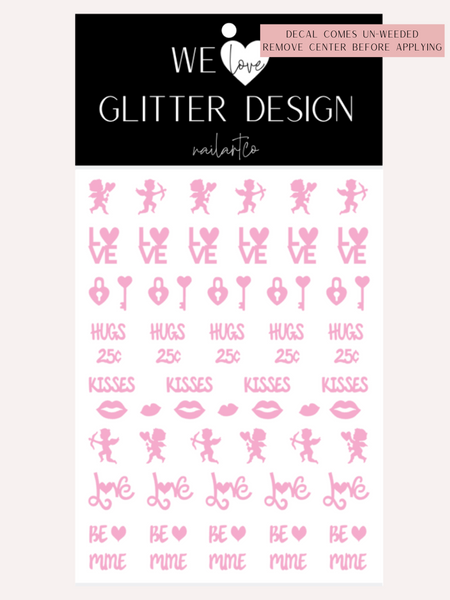 Cupid Valentine Nail Decal | Soft Pink (*Comes Un-Weeded)