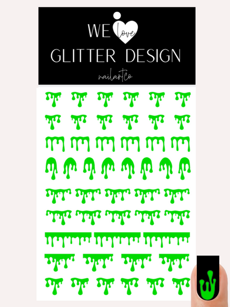 Drip Nail Decal | Neon Green