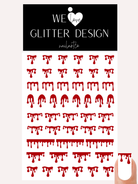 Blood Drip Nail Decal | Red