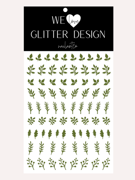 Fall Stems Nail Decal | Olive