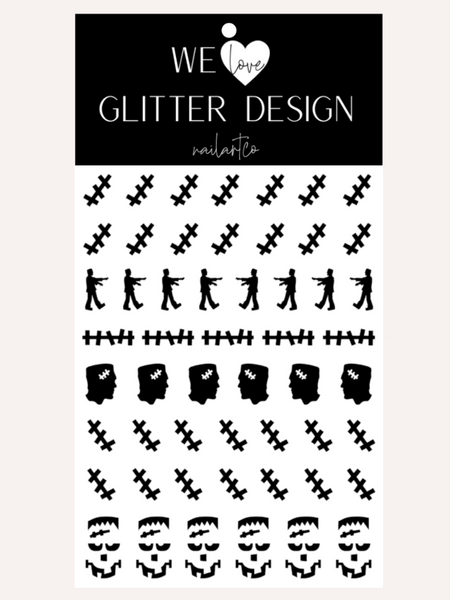 Frank & Stitch Nail Decal | Black