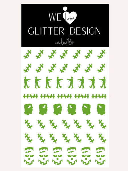 Frank & Stitch Nail Decal | Bright Green