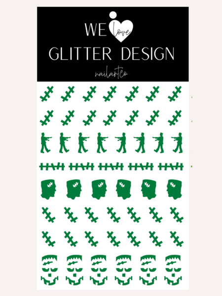 Frank & Stitch Nail Decal | Green
