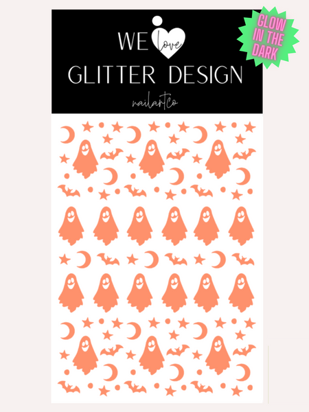Ghost Nail Decal | Glow In The Dark // Coral