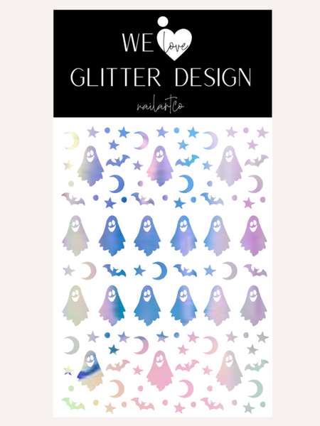 Ghost Nail Decal | Opal // White