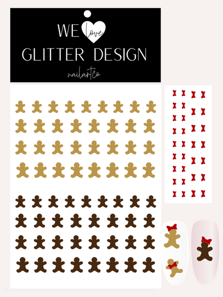 Gingerbread Nail Decal | Tan & Brown