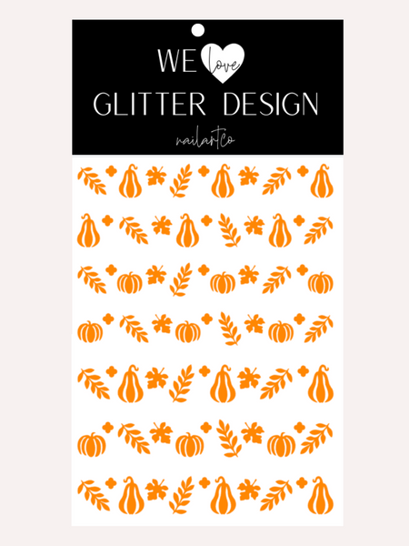 Oh My Gourd Nail Decal | Bright Orange