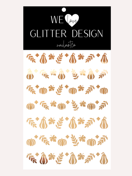 Oh My Gourd Nail Decal | Chrome // Light Gold