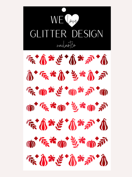 Oh My Gourd Nail Decal | Chrome // Red