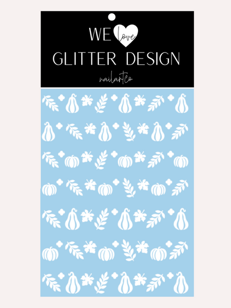 Oh My Gourd Nail Decal | White