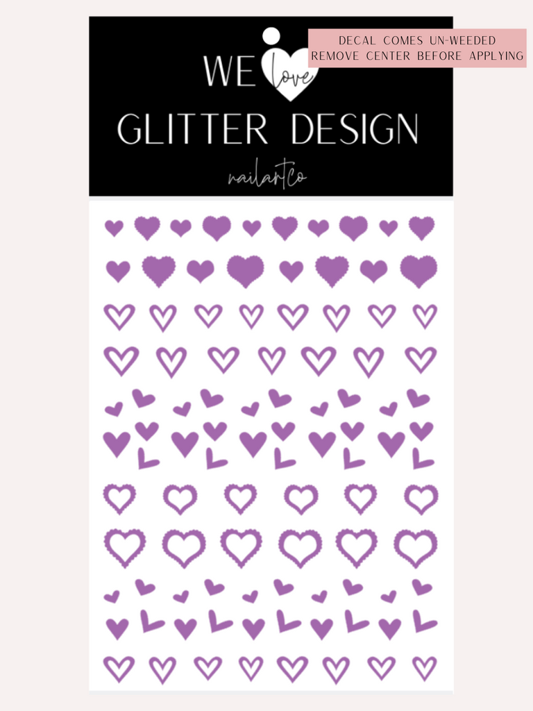 Variety Heart Nail Decal | Lavender (*Comes Un-Weeded)