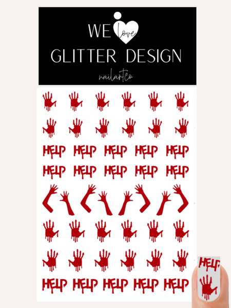 Help Me Nail Decal | Red
