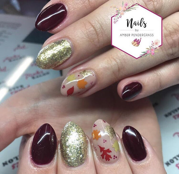 Leaves (Design 1) Nail Decal | Light Brown