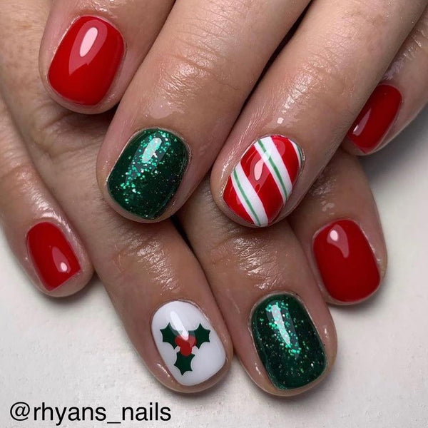 Holly Berry Nail Decal | Dark Green