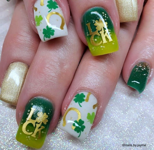 Leprechauns & Luck Nail Decal | Gold Shimmer