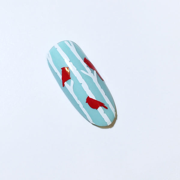 Cardinal & Tree Nail Decal | White & Red