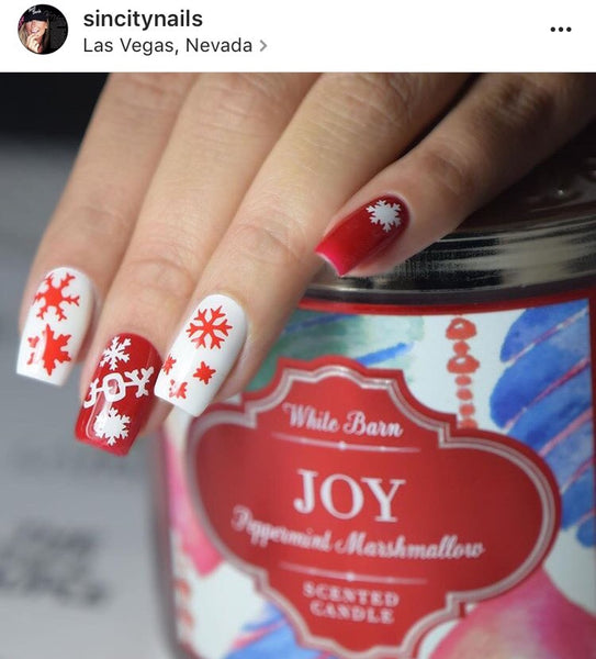 Snowflakes Large Nail Decal | Red