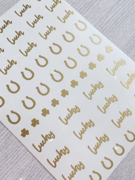 Luck Of The Irish Nail Decal | Gold Shimmer