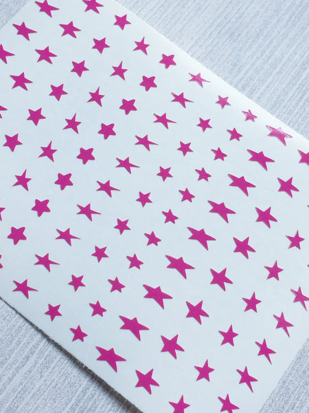 Retro Stars Nail Decal | Pink